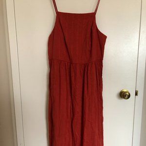 Rust Orange Midi Dress